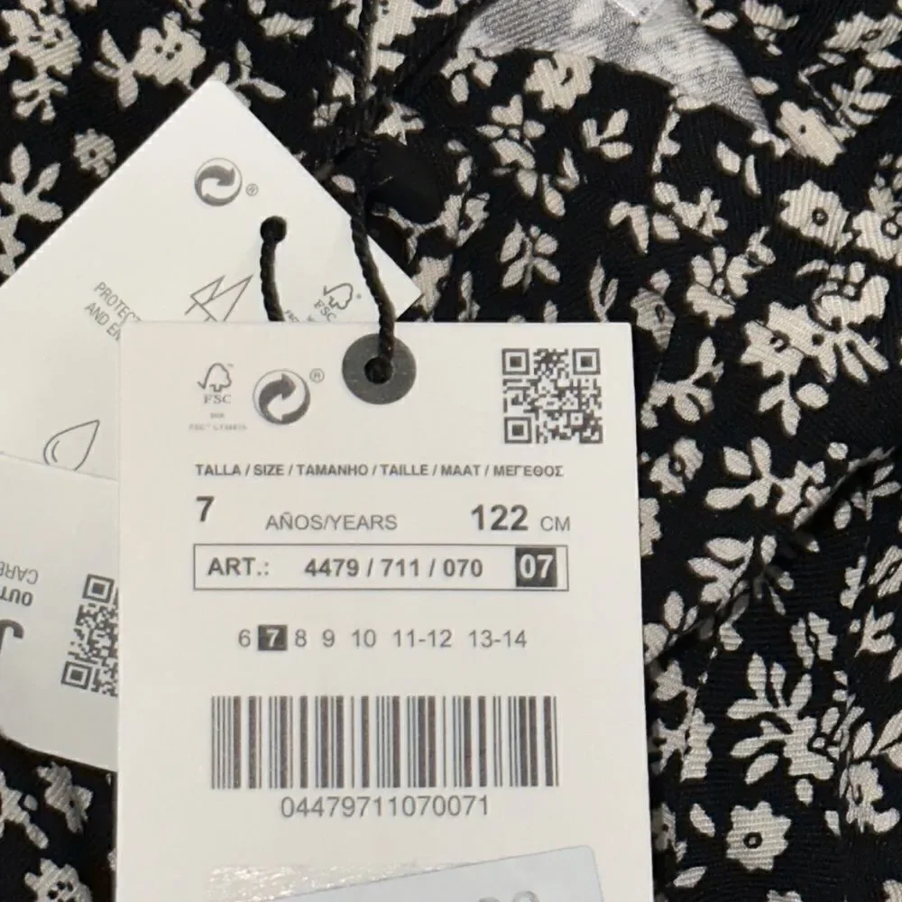 ZARA Kids | Black | FLORAL SHIRTDRESS